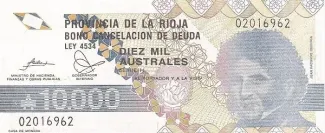 Argentine provinces 10.000 Australes, 1989 image