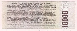 Argentine provinces 10.000 Australes, 1990-1991 reverse