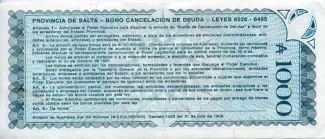 Argentine provinces 1.000 Australes, 1989 reverse