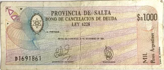 Argentine provinces 1.000 Pesos, 1985 image