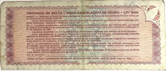 Argentine provinces 1.000 Pesos, 1985 reverse