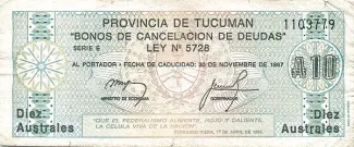 Argentine provinces 10 Australes, 1987 image