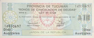 Argentine provinces 10 Australes, 1987 image