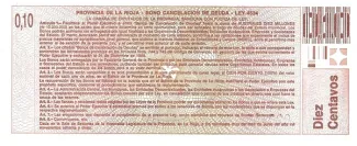 Argentine provinces 10 Centavos, 1986 reverse