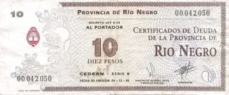 Argentine provinces 10 Pesos, 1996 image
