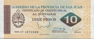 Argentine provinces 10 Pesos, 1995 image