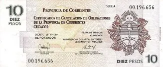 Argentine provinces 10 Pesos, 2000 image