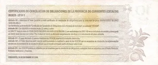 Argentine provinces 10 Pesos, 2000-2001 reverse