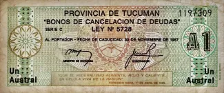 Argentine provinces 1 Austral, 1987 image