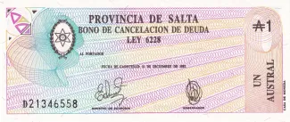 Argentine provinces 1 Austral, 1987 image
