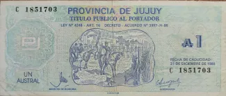 Argentine provinces 1 Austral, 1986 image