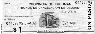 Argentine provinces 1 Peso, 1995 image