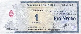 Argentine provinces 1 Peso, 1996 image