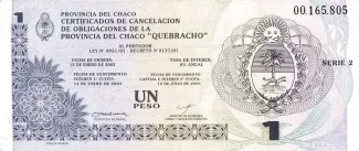 Argentine provinces 1 Peso, 2002 image