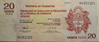 Argentine provinces 20 Pesos, 2000 image
