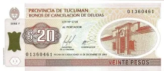 Argentine provinces 20 Pesos, 2000 image