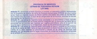 Argentine provinces 20 Pesos, 2002 reverse