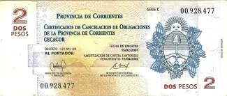 Argentine provinces 2 Pesos, 2000 image