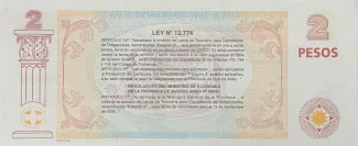 Argentine provinces 2 Pesos, 2001-2002 reverse