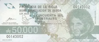 Argentine provinces 50.000 Australes, 1989 image