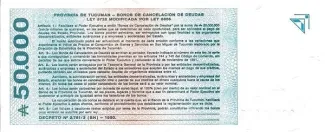 Argentine provinces 50.000 Australes, 1990 reverse