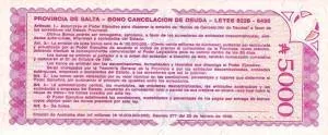 Argentine provinces 5.000 Australes, 1990 reverse