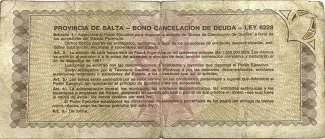 Argentine provinces 500 Pesos, 1985 reverse