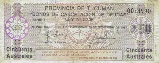 Argentine provinces 50 Australes, 1987 image