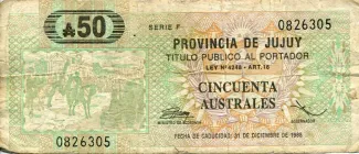 Argentine provinces 50 Australes, 1986 image
