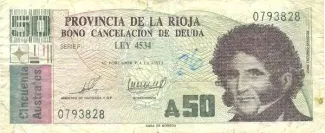 Argentine provinces 50 Australes, 1989 image