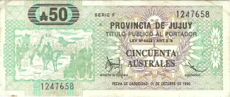 Argentine provinces 50 Australes, 1988 image