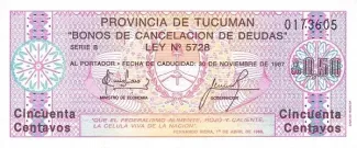 Argentine provinces 50 Centavos, 1986 image