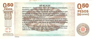 Argentine provinces 50 Centavos, 2001 reverse