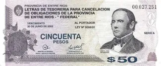 Argentine provinces 50 Pesos, 2001 image