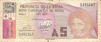 Argentine provinces 5 Australes, 1987 image