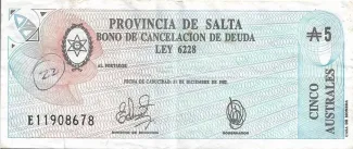 Argentine provinces 5 Australes, 1987 image
