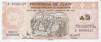 Argentine provinces 5 Australes, 1986 image