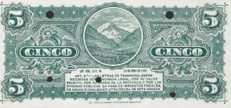 Argentine provinces 5 Pesos, 1901-1914 reverse
