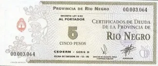 Argentine provinces 5 Pesos, 1996 image