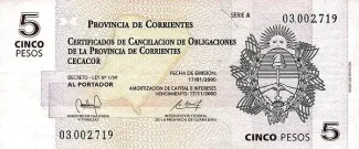 Argentine provinces 5 Pesos, 2000 image