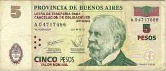 Argentine provinces 5 Pesos, 2002 image