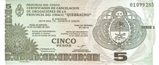 Argentine provinces 5 Pesos, 2002 image