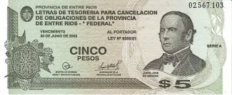 Argentine provinces 5 Pesos, 2001 image