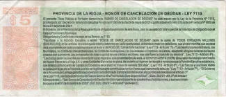 Argentine provinces 5 Pesos, 2001 reverse