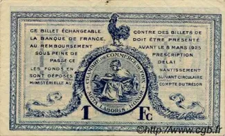 French notgeld 1 Franc, 1920 reverse