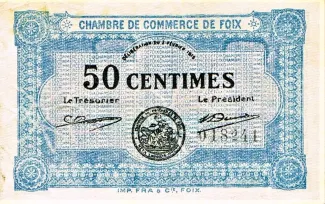 French notgeld 50 Centimes, 1915 image