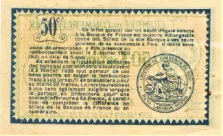 French notgeld 50 Centimes, 1915 reverse