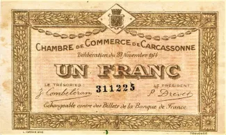 French notgeld 1 Franc, 1914 image
