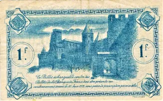 French notgeld 1 Franc, 1917 reverse