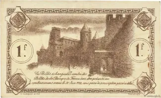 French notgeld 1 Franc, 1920 reverse
